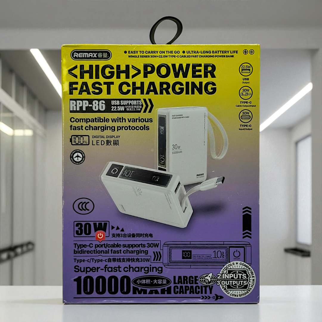 Power Bank Cargador Portatil 10000mah 30w C-l Remax