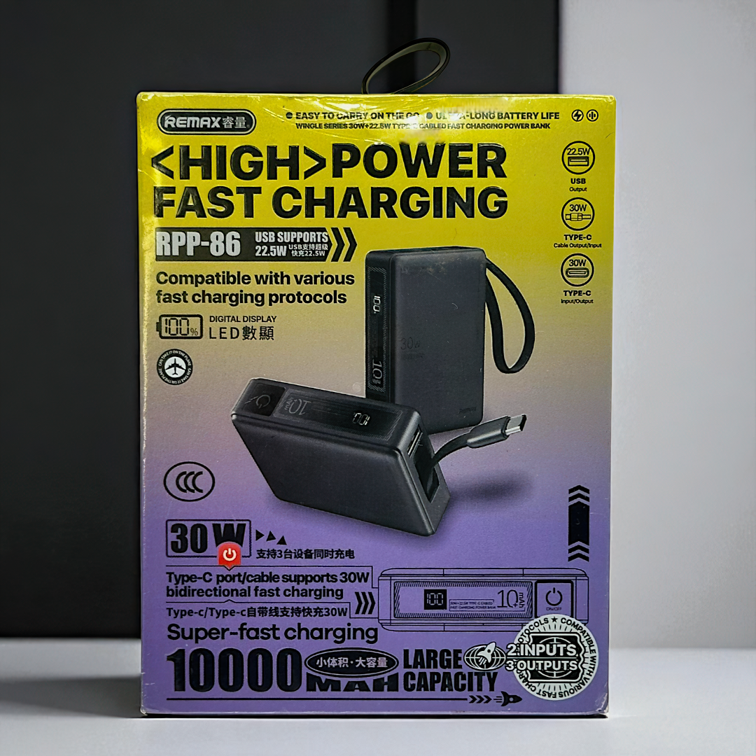 Power Bank Cargador Portatil 10000mah 30w C-l Remax