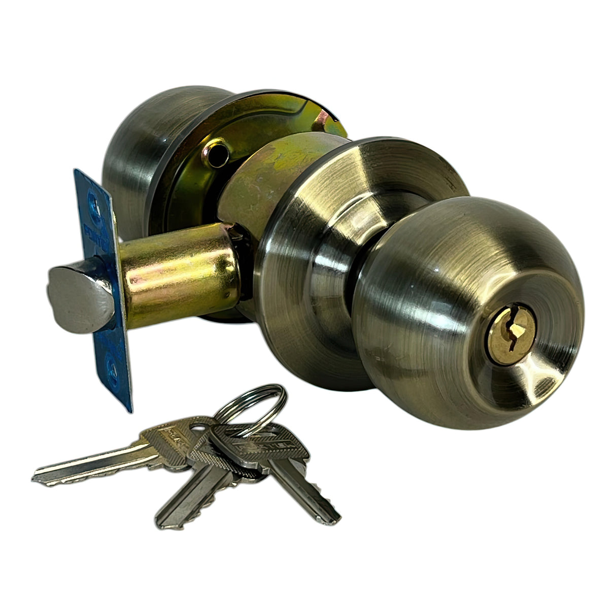 Cerradura De Pomo Redondo Dormitorio Bronce Antiguo Fortek
