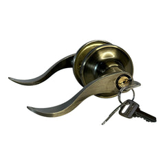 CERRADURA DE MANILLA RECTA  DORMITORIO BRONCE ANTIGUO FORTEK