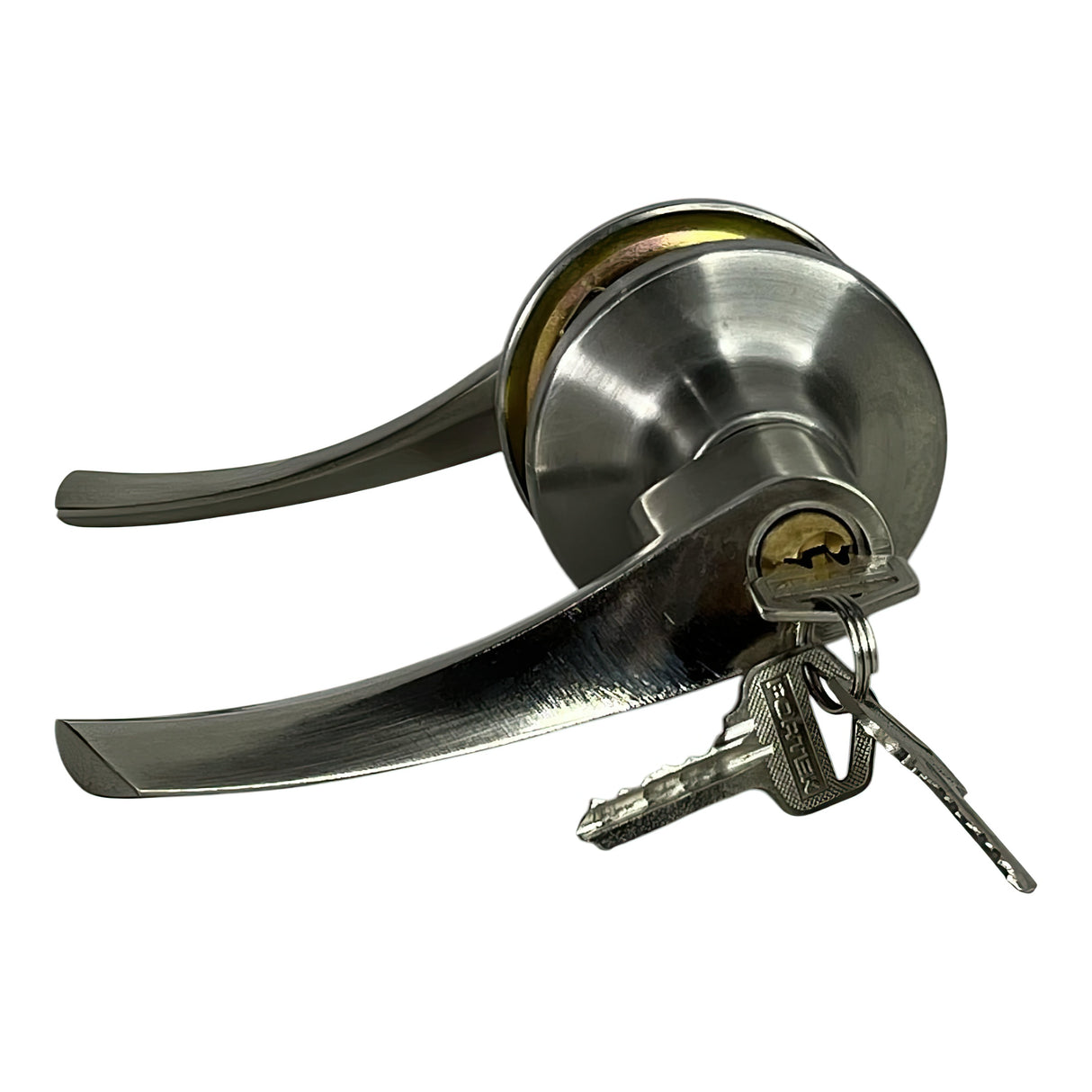 Cerradura de Manilla Curva Dormitorio Niquel Mate Fortek